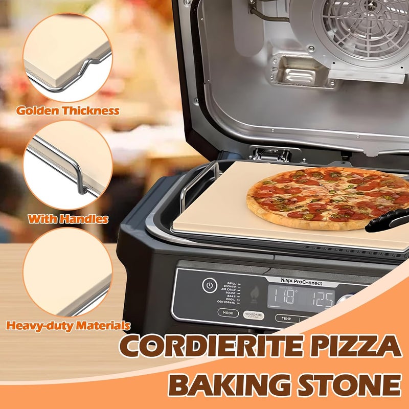 MOASKER Pizza Stone with Rack for Ninja Woodfire XL Grill OG800 OG900 Series Accessories, Woodfire Grill Pizza Stone for Ninja OG951 OG850 OG952 Pro Connect XL Outdoor Grill Accessories, Rectangle - Image 4